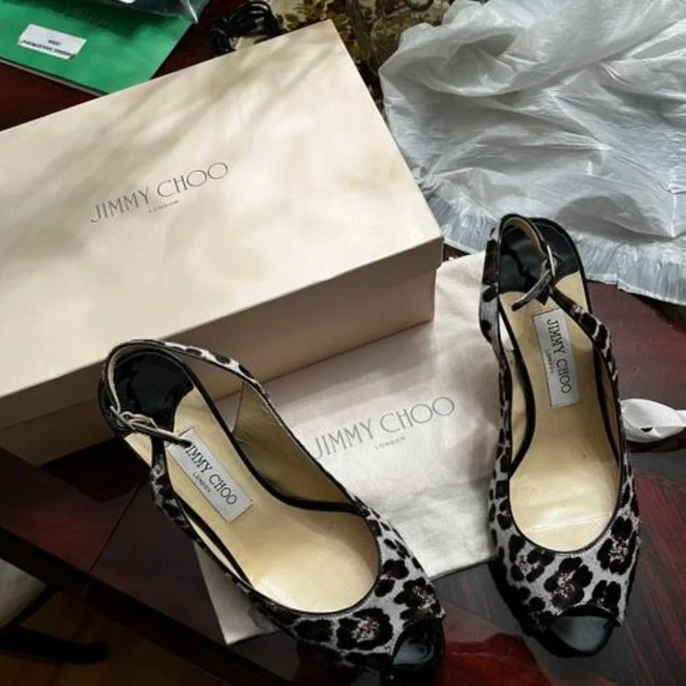 Jimmy Choo Leopard Print Nova Platforms Slingbacks size 39 - Picture 2 of 10